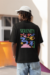 Serenity Unisex Black Oversized T-Shirt